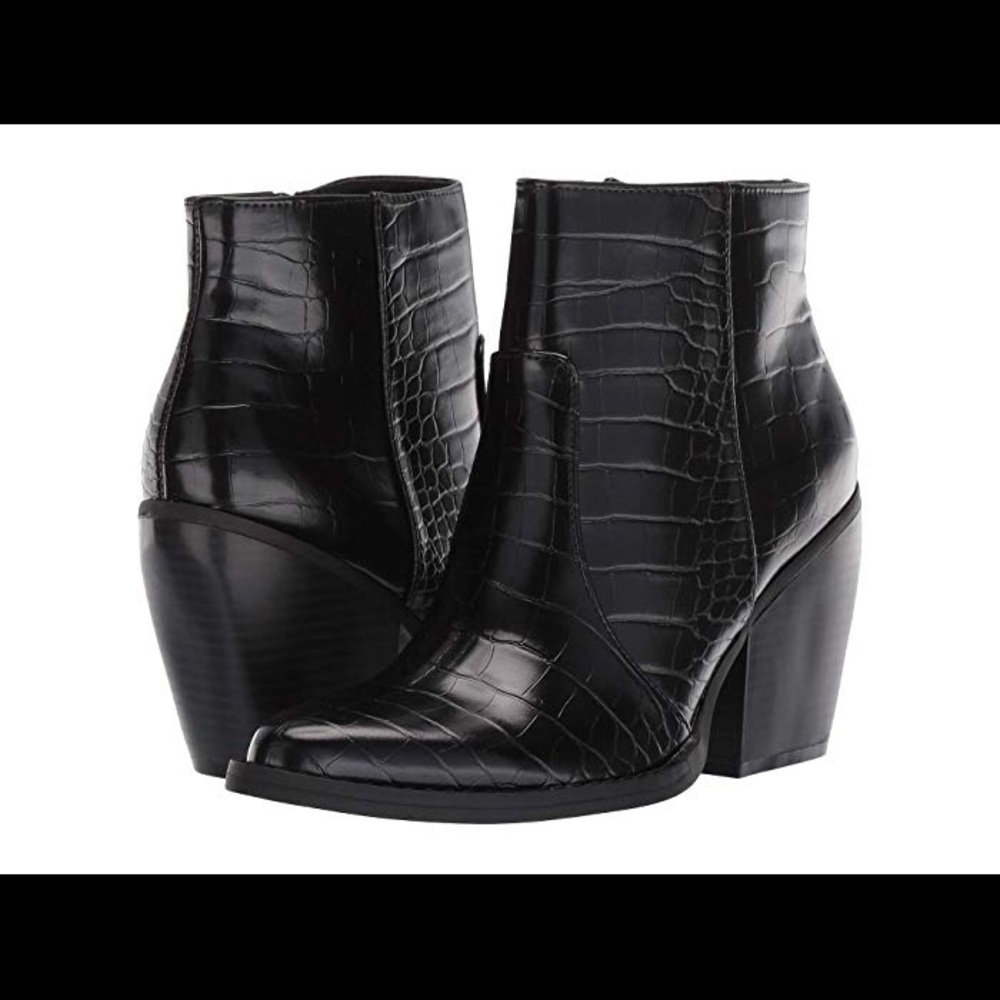 Madden Girl Black Snake Skin Booties